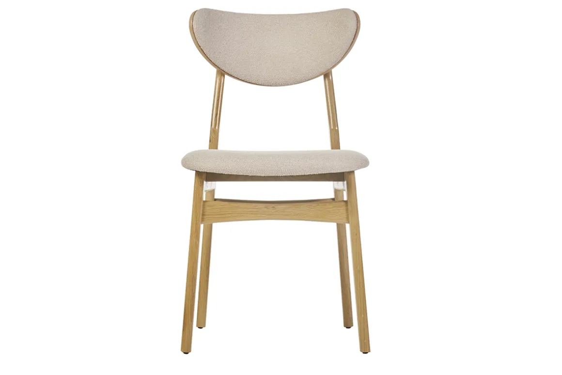 Hot Miliboo Set de 2 sillas nórdicas de tejido borreguillo beige y madera clara de haya maciza MAYA