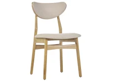 Hot Miliboo Set de 2 sillas nórdicas de tejido borreguillo beige y madera clara de haya maciza MAYA