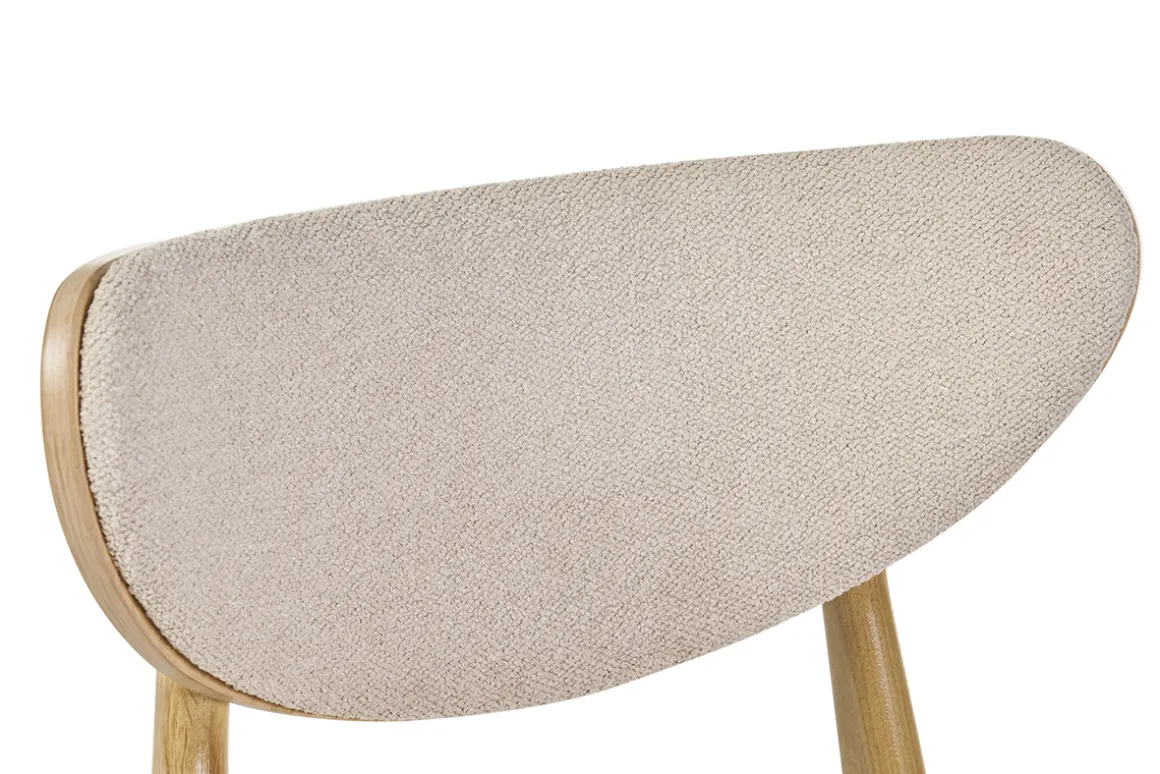 Hot Miliboo Set de 2 sillas nórdicas de tejido borreguillo beige y madera clara de haya maciza MAYA