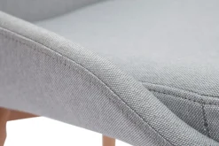Flash Sale Miliboo Set de 2 sillas nórdicas de tela gris clara y madera clara maciza HOLO
