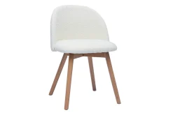 New Miliboo Set de 2 sillas nórdicas de borreguillo blanco y madera clara maciza CELESTE