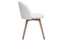 New Miliboo Set de 2 sillas nórdicas de borreguillo blanco y madera clara maciza CELESTE