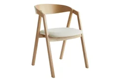 Clearance Miliboo Set de 2 sillas nórdicas de roble macizo y tejido efecto borreguillo color crudo LOVA