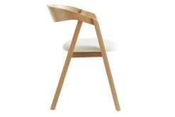 Clearance Miliboo Set de 2 sillas nórdicas de roble macizo y tejido efecto borreguillo color crudo LOVA