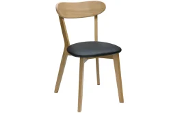 Discount Miliboo Set de 2 sillas vintage de madera de roble claro y negro DOVE
