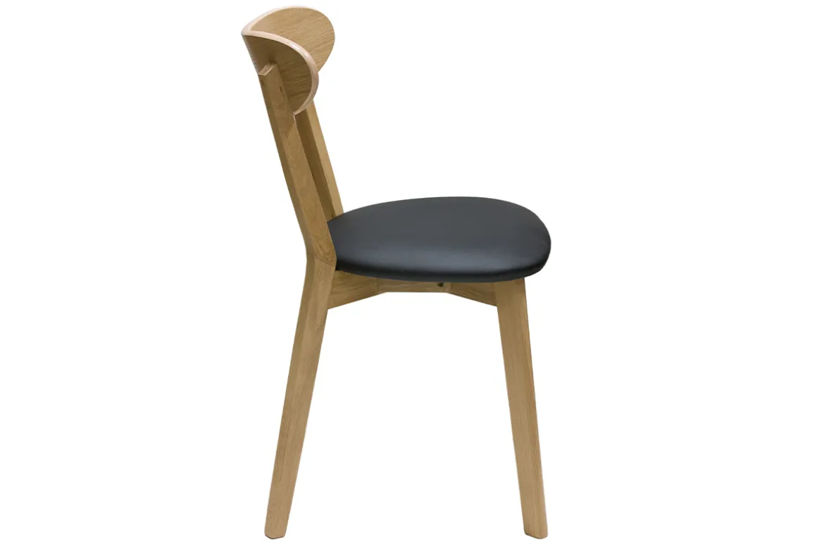 Discount Miliboo Set de 2 sillas vintage de madera de roble claro y negro DOVE