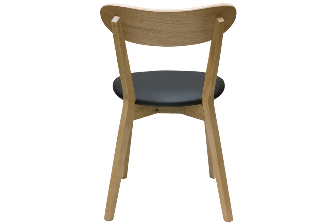 Discount Miliboo Set de 2 sillas vintage de madera de roble claro y negro DOVE