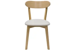 Best Sale Miliboo Set de 2 sillas vintage de madera de roble claro y tela beige DOVE