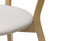Best Sale Miliboo Set de 2 sillas vintage de madera de roble claro y tela beige DOVE