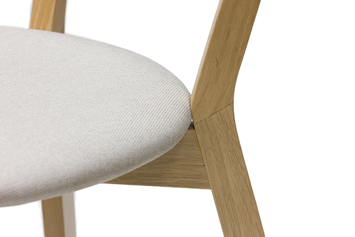 Best Sale Miliboo Set de 2 sillas vintage de madera de roble claro y tela beige DOVE