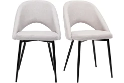 Cheap Miliboo Set de 2 sillas vintage de tejido efecto aterciopelado texturizado beige y metal negro COSETTE