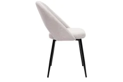 Cheap Miliboo Set de 2 sillas vintage de tejido efecto aterciopelado texturizado beige y metal negro COSETTE