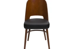 Shop Miliboo Set de 2 sillas vintage de nogal con asiento negro EDITO