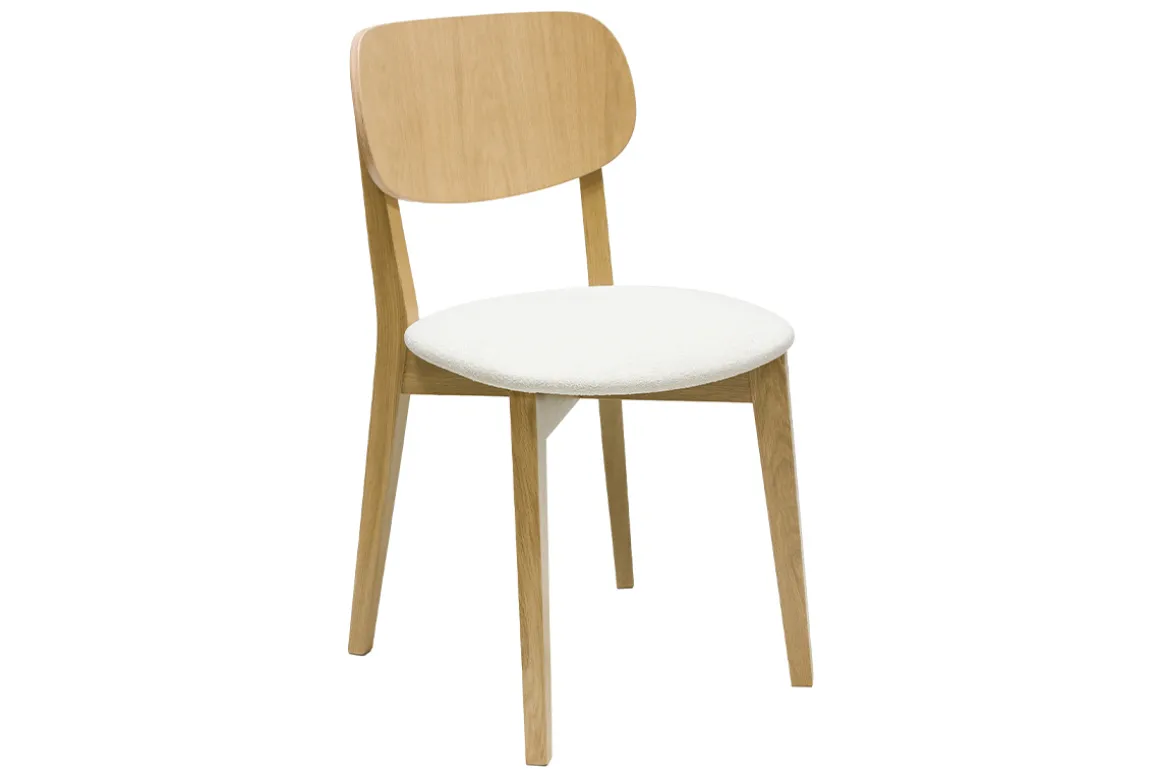 Flash Sale Miliboo Set de 2 sillas vintage de madera de roble claro y borreguillo LUCIA