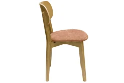 Outlet Miliboo Set de 2 sillas vintage de madera de roble claro y tela efecto aterciopelado terracota LUCIA