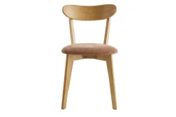 Best Miliboo Set de 2 sillas vintage de madera de roble claro y tela efecto aterciopelado texturizado DOVE