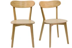 Shop Miliboo Set de 2 sillas vintage de madera de roble claro DOVE