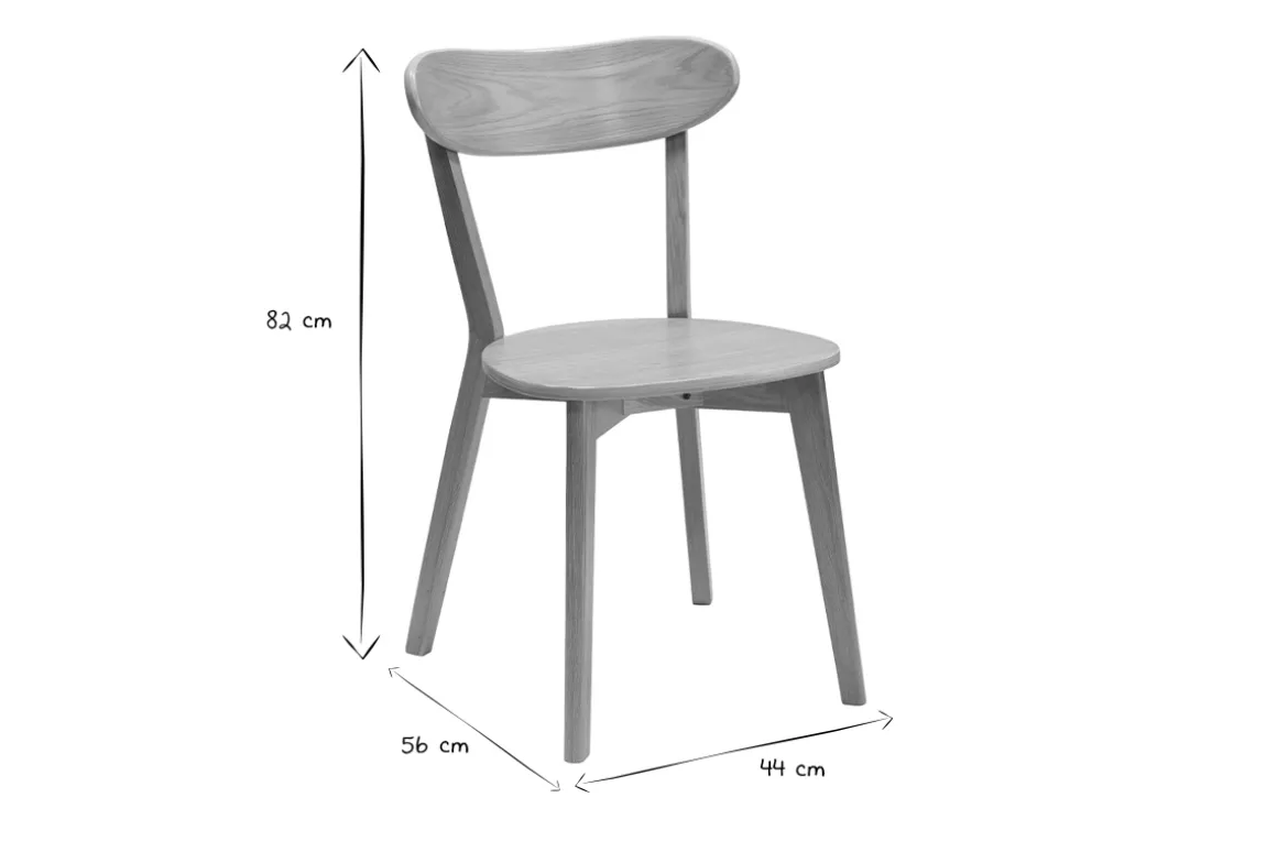Shop Miliboo Set de 2 sillas vintage de madera de roble claro DOVE
