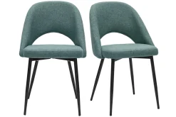 New Miliboo Set de 2 sillas vintage de terciopelo verde grisáceo y metal negro COSETTE