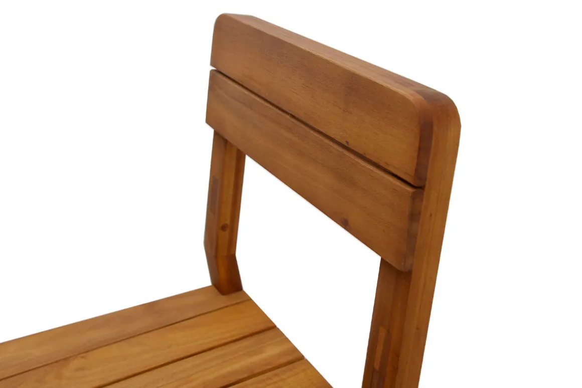 New Miliboo Set de 2 taburetes altos de jardín de madera maciza 80 cm AKIS