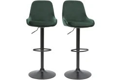 Store Miliboo Set de 2 taburetes de cocina de diseño regulables terciopelo verde HOLO