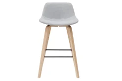 Store Miliboo Set de 2 taburetes de cocina nórdicos gris claro y madera 65 cm NONIE