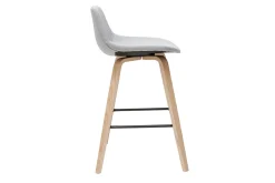 Store Miliboo Set de 2 taburetes de cocina nórdicos gris claro y madera 65 cm NONIE