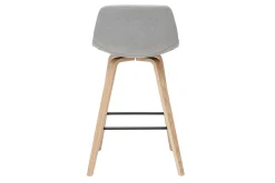 Store Miliboo Set de 2 taburetes de cocina nórdicos gris claro y madera 65 cm NONIE
