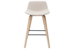 Sale Miliboo Set de 2 taburetes de cocina nórdicos beige y madera clara 65 cm NONIE