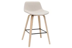 Sale Miliboo Set de 2 taburetes de cocina nórdicos beige y madera clara 65 cm NONIE