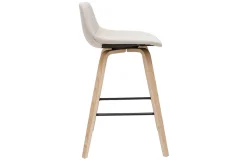 Sale Miliboo Set de 2 taburetes de cocina nórdicos beige y madera clara 65 cm NONIE