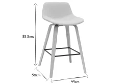 Sale Miliboo Set de 2 taburetes de cocina nórdicos beige y madera clara 65 cm NONIE