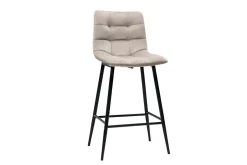 Best Sale Miliboo Set de 2 taburetes de cocina de diseño de terciopelo topo 65 cm MAXWELL