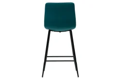Outlet Miliboo Set de 2 taburetes de cocina de diseño de terciopelo azul petróleo 65 cm MAXWELL