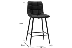 Cheap Miliboo Set de 2 taburetes de cocina de diseño negro 65 cm MAXWELL