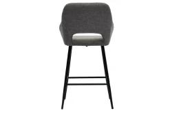 Outlet Miliboo Set de 2 taburetes de cocina efecto aterciopelado texturizado gris y metal 65 cm LAURETTE