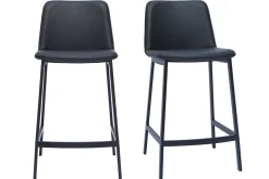 Sale Miliboo Set de 2 taburetes de cocina de diseño negro 66 cm altura ARSENE