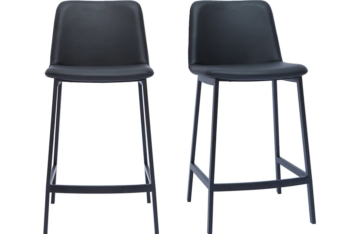 Sale Miliboo Set de 2 taburetes de cocina de diseño negro 66 cm altura ARSENE