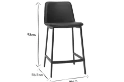 Sale Miliboo Set de 2 taburetes de cocina de diseño negro 66 cm altura ARSENE