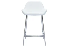 New Miliboo Set de 2 taburetes de cocina de diseño blancos con pie de metal RINGER
