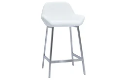 New Miliboo Set de 2 taburetes de cocina de diseño blancos con pie de metal RINGER