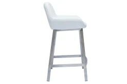 New Miliboo Set de 2 taburetes de cocina de diseño blancos con pie de metal RINGER