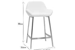 New Miliboo Set de 2 taburetes de cocina de diseño blancos con pie de metal RINGER