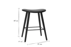 Online Miliboo Set de 2 taburetes de cocina de diseño negro 65 cm MEADOW