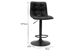 Hot Miliboo Set de 2 taburetes de cocina ajustables de diseño negro 65 cm MAXWELL