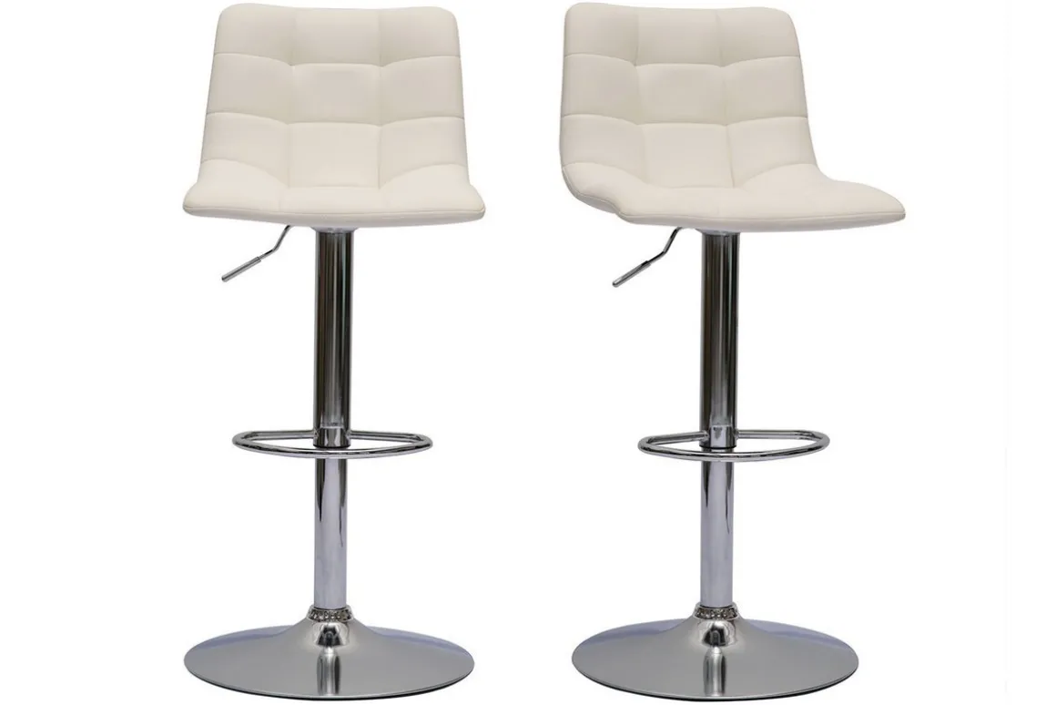 Hot Miliboo Set de 2 taburetes de cocina ajustables de diseño blanco 65 cm MAXWELL