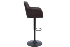 Outlet Miliboo Set de 2 taburetes de cocina regulables efecto aterciopelado gris oscuro AMIKA