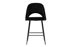 Clearance Miliboo Set de 2 taburetes de cocina de terciopelo negro y metal 65 cm COSETTE