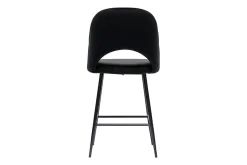 Clearance Miliboo Set de 2 taburetes de cocina de terciopelo negro y metal 65 cm COSETTE