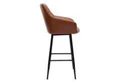 Best Sale Miliboo Set de 2 taburetes de cocina con asiento acolchado marrón y metal negro 65 cm MONTERO